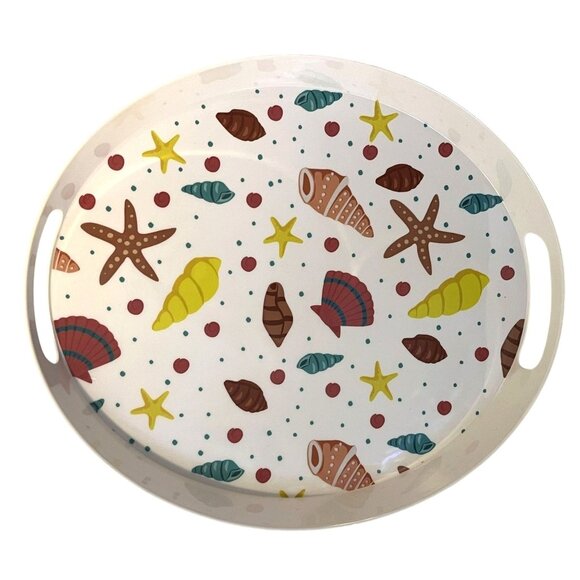 Temptations By Tara Melamine Multicolor Seashells Tailgate Summer Beach Party - Picture 1 of 7